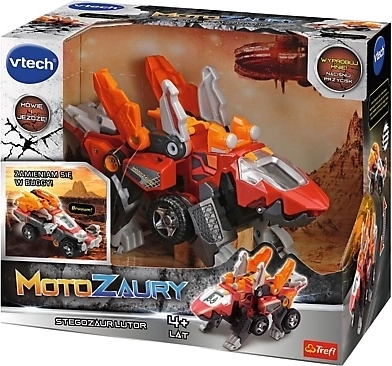 VTech Motozaur Stegosaurier Lutor – interaktives 2-in-1-Spielzeug Dinosaurier und Buggy