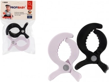 Kinderwagen-Clips schwarz-weiß 2 Stk.