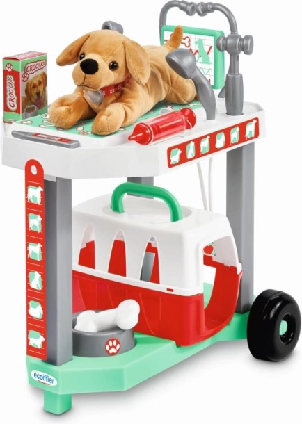 Wagen für kleine Tierärzte mit Plüschhund