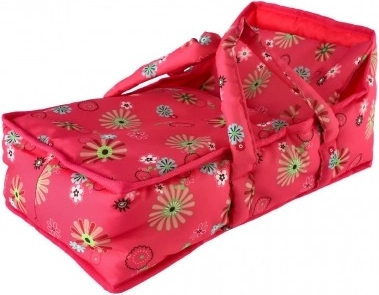 Tragbare Stoff-Wiege für Puppen Pink Floral 21x40x18 cm