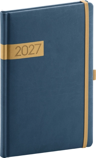 Notique Twill Wochenkalender 2027 blau-gold 15 × 21 cm