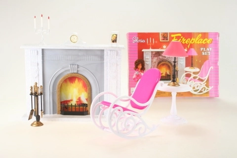 Glorie Set mit Kamin und Möbeln für Puppen