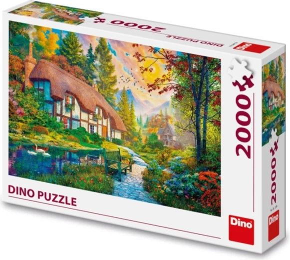 Wunderschönes Motiv eines Häuschens am Fluss