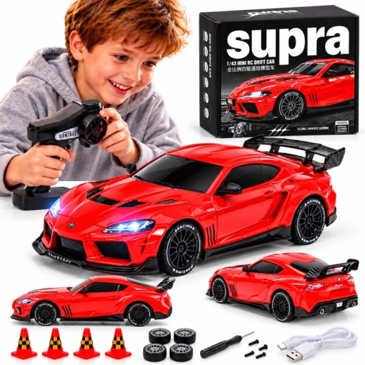 Ferngesteuertes Auto Toyota Supra Drift 1:43 4x4 mit LED