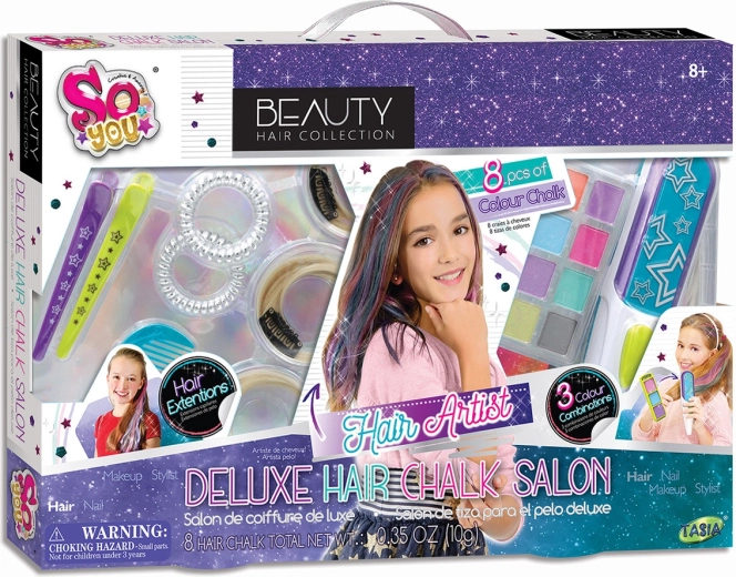 Tasia Deluxe Haarsalon für Kinder – Set mit 8 bunten Friseurwerkzeugen