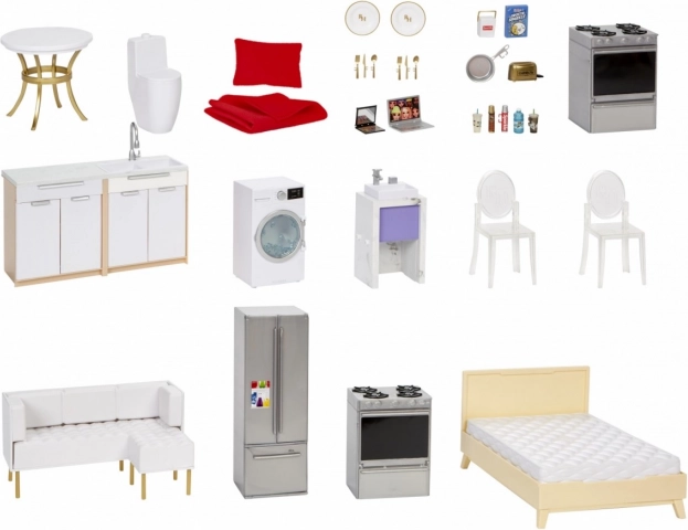 Realistische Accessoires und Möbel