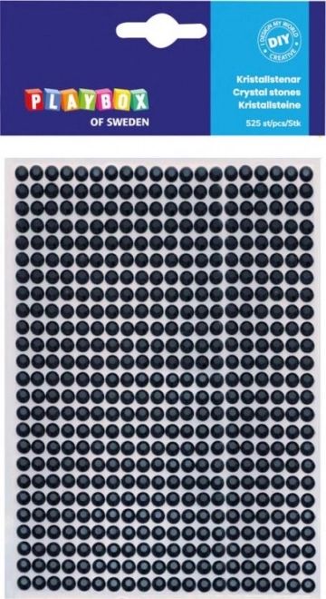 Selbstklebende schwarze Steinchen PLAYBOX 5 mm, 525 Stk.