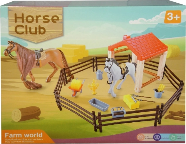 Set: Stall mit Pferd und Zubehör