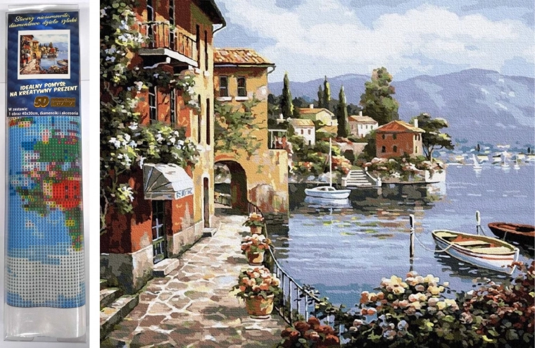 Diamantmalerei an der Küste 30x40cm