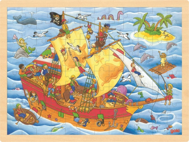Goki Holzpuzzle Piraten 96 Teile