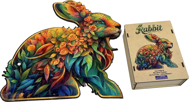 Holz-Steckpuzzle Hase