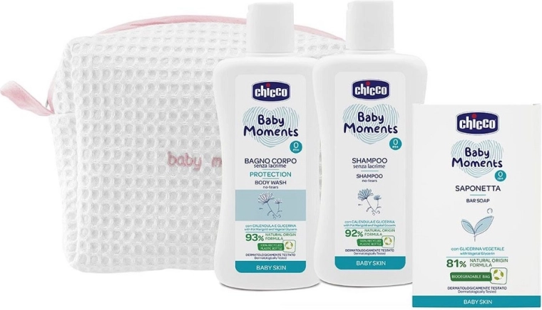 Chicco Kosmetiktasche mit Reißverschluss Baby Moments, rosa