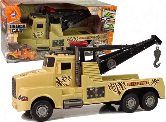 Abschleppwagen aus Kunststoff 1:10 mit Winde für Kinder – Braun