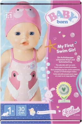 BABY born My First Schwimmer – schwimmende Puppe für Wasserspiele 30 cm
