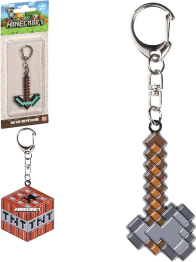Minecraft Metall-Schlüsselanhänger in Form einer Spitzhacke - 1 Stück