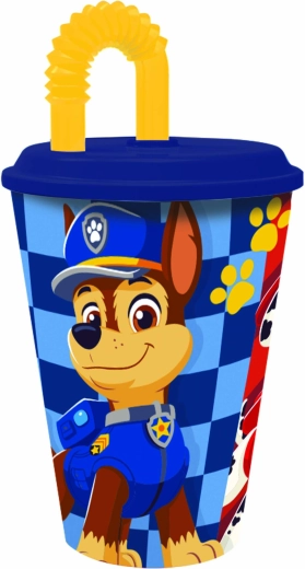 Becher mit Trinkhalm PAW Patrol 430 ml Kunststoff