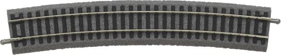 Piko gebogenes Gleis R9 mit Bettung