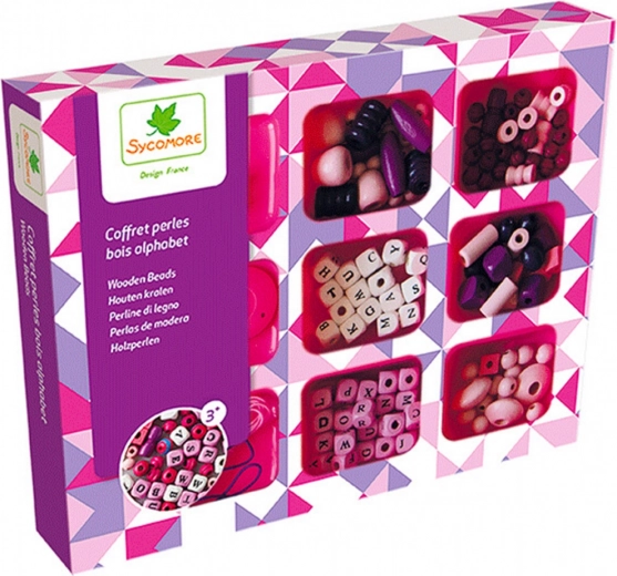 Set aus Holzperlen Alphabet