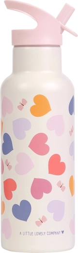 A Little Lovely Company Edelstahl-Trinkflasche 500 ml mit Herzmotiv