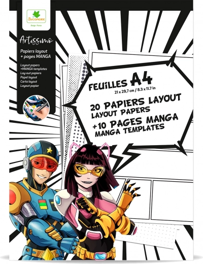 Artissimo - A4-Papiere für Manga-Zeichnungen mit Texturen