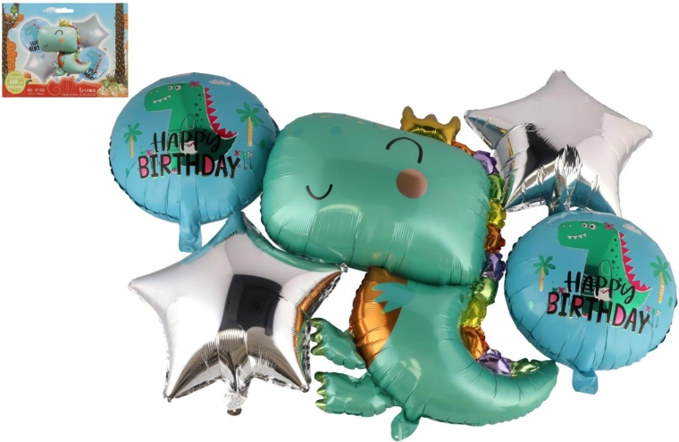 Set mit aufblasbaren Dinosaurier-Ballons, 5 Stk.