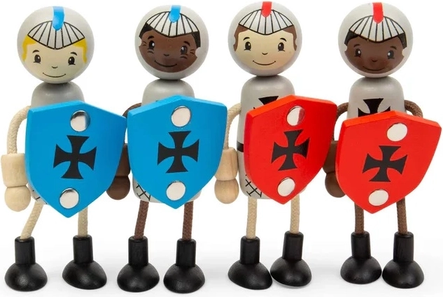 Bigjigs Toys Set mit Holzfiguren mittelalterliche Ritter