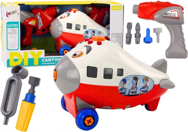 Cartoon-Flugzeug zum Selbermontieren DIY – Rot