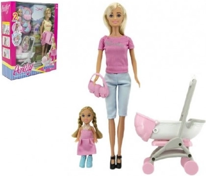 Anlily Puppenset mit Kinderwagen und Zubehör
