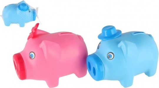 Kunststoff-Spardose Schweinchen 16 × 12 cm, 2 Farben