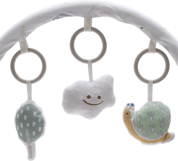 Spielbügel mit Spielzeug zur sensorischen Stimulation