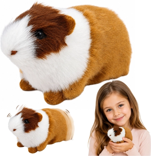 Realistisches Plüsch-Meerschweinchen braun-weiß 12 cm