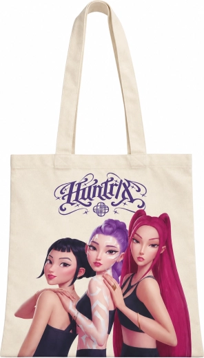 Einkaufstasche K-Pop Demon Hunters HUNTR/X, cremefarben