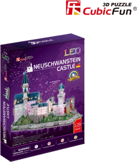 Leuchtendes 3D‑Puzzle Schloss Neuschwanstein 128 Teile