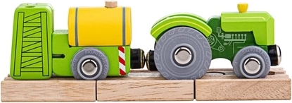 Bigjigs Rail Traktor mit Anhänger – grün