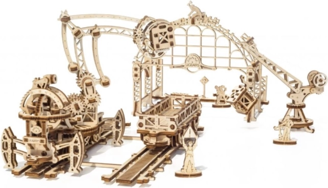 Ugears mechanisches Holzpuzzle Mechanical Town Güterbahnhof