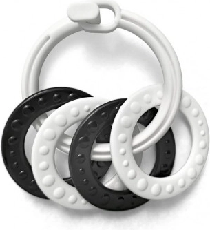 Ringe mit 4 Formen, schwarz-weiß, aus Kunststoff, ab der Geburt