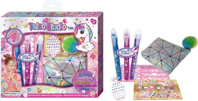 Tattoo-Studio mit Schablonen für Kinder