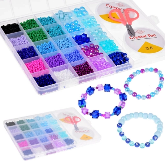 Set aus Perlen und Kristallen zur Herstellung von Armbändern