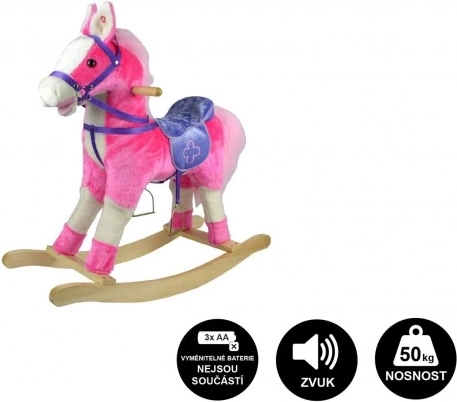 Plüsch-Schaukel-Einhorn 71 cm mit Sound und Bewegung – Rosa