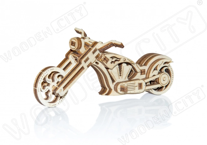Holz-3D-Puzzle Motorrad CHOPPER – Mini-Modell, 22 Teile