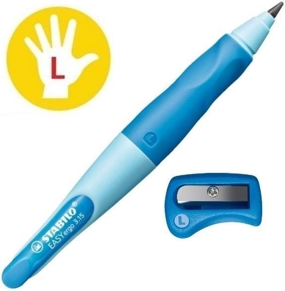 STABILO EASYergo Bleistift für Linkshänder mit Spitzer 3,15 mm blau