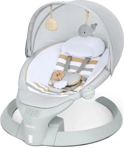 Ingenuity Wippe mit Schaukelfunktion und Vibrationen Bounce & Sway Pebble Shore, ab 0 Monaten