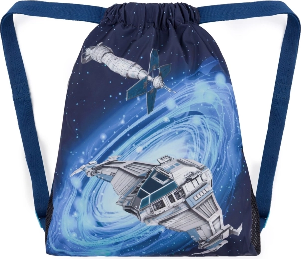 Bagmaster Schulbeutel für Hausschuhe und Sport lumi 24 d – Raumschiff