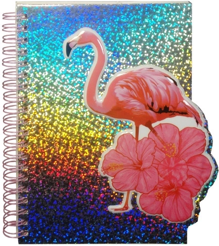Holografisches Tagebuch mit Flamingo