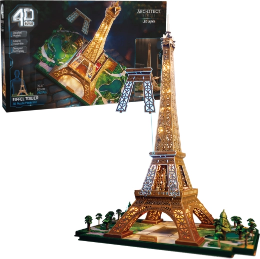 4D Build Eiffelturm mit LED-Beleuchtung – 3D-Modell zum Zusammenbauen