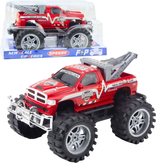 Rettungs-Geländewagen mit Abschlepphaken, Hinterradantrieb, rot 27 cm