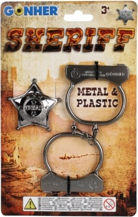 Cowboy-Set mit Metallhandschellen und Sheriff-Abzeichen von Gonher