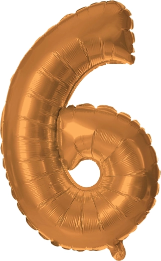 Folienballon Zahl 6 bronze 30 cm TORO