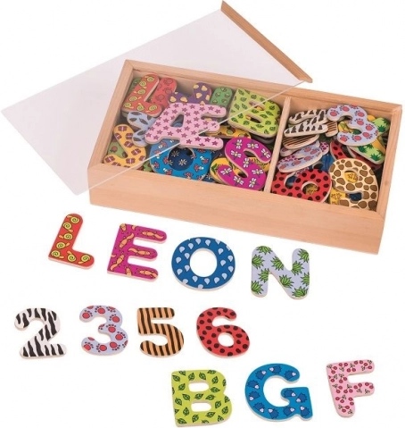 Magnetische Buchstaben und Zahlen
