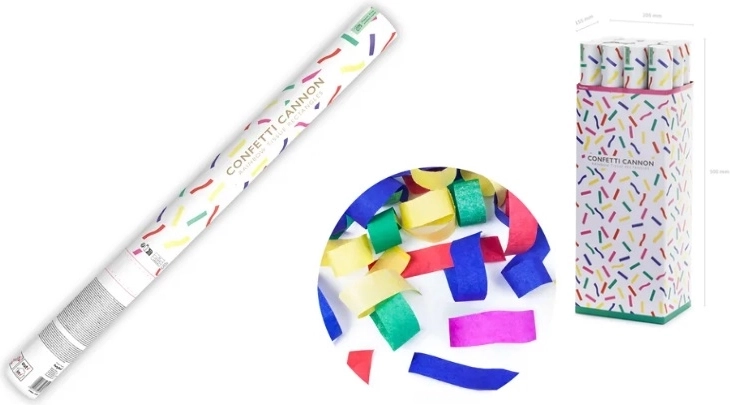 Mix aus buntem Papierkonfetti – Konfettikanone 60 cm